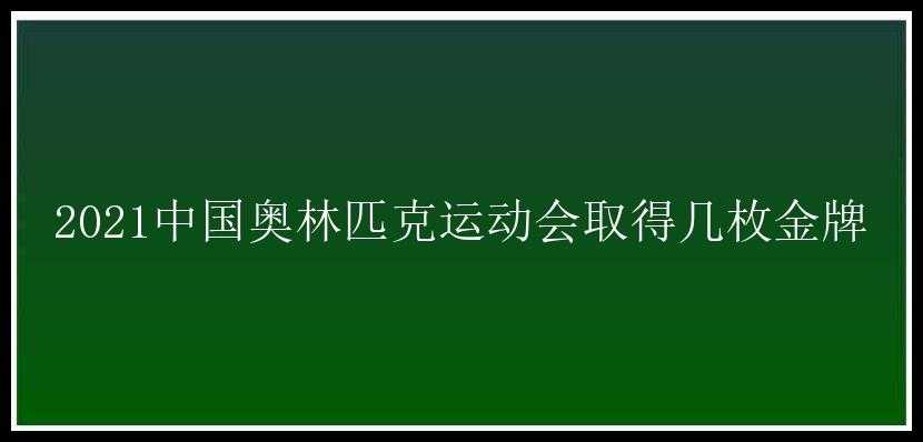 2021中国奥林匹克运动会取得几枚金牌