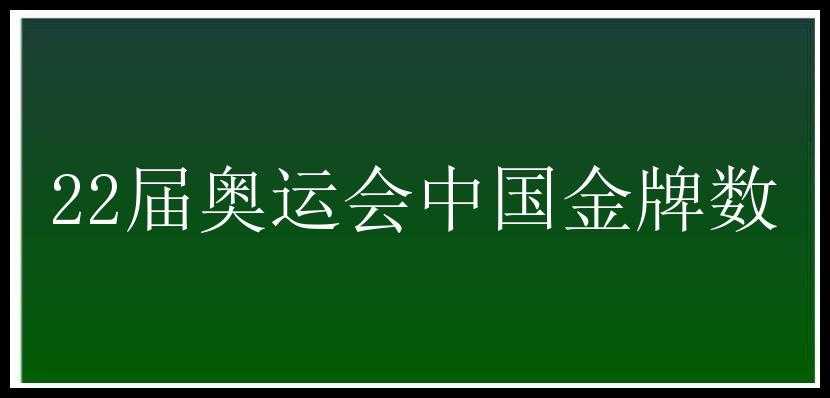 22届奥运会中国金牌数