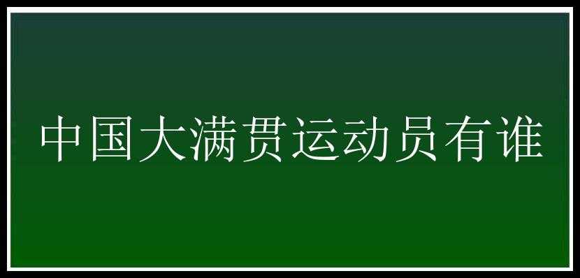 中国大满贯运动员有谁