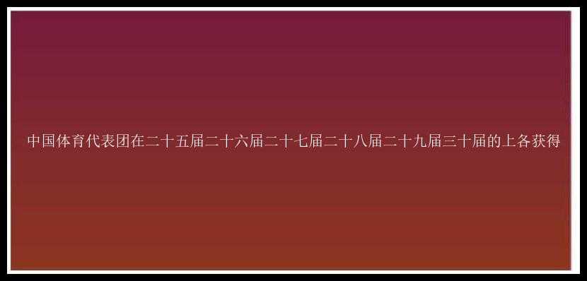 中国体育代表团在二十五届二十六届二十七届二十八届二十九届三十届的上各获得