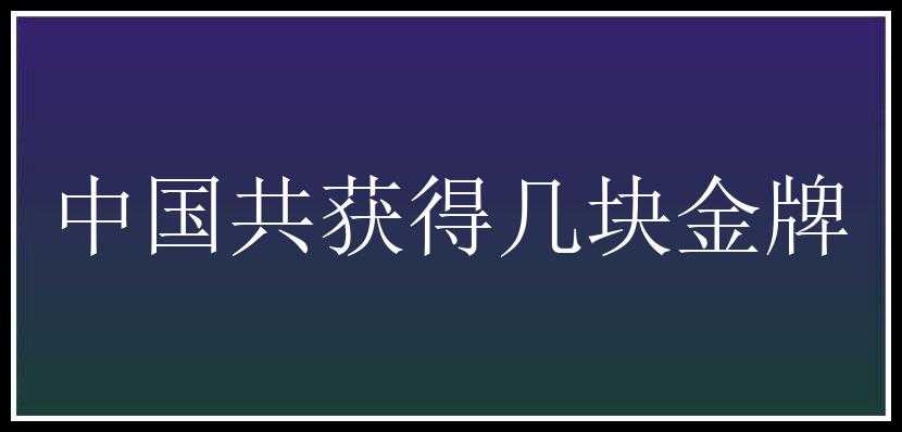 中国共获得几块金牌