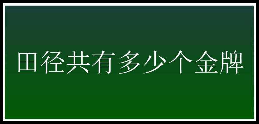 田径共有多少个金牌