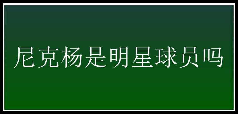 尼克杨是明星球员吗