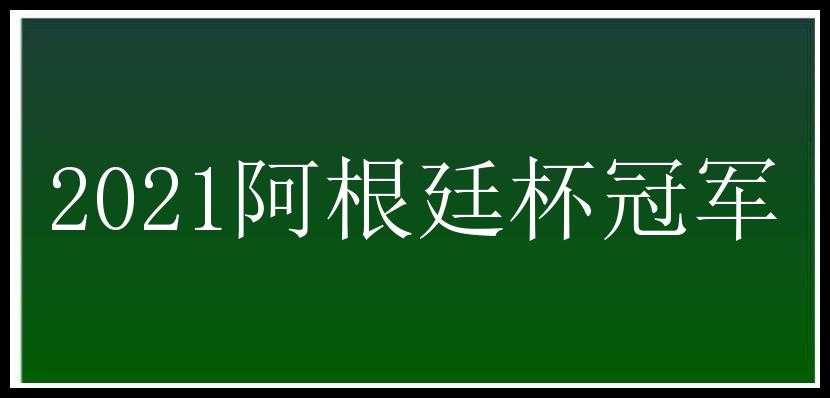 2021阿根廷杯冠军