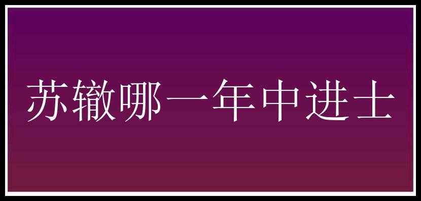 苏辙哪一年中进士