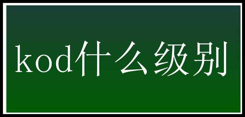 kod什么级别