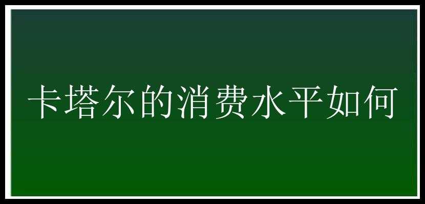 卡塔尔的消费水平如何