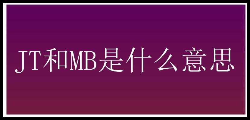 JT和MB是什么意思