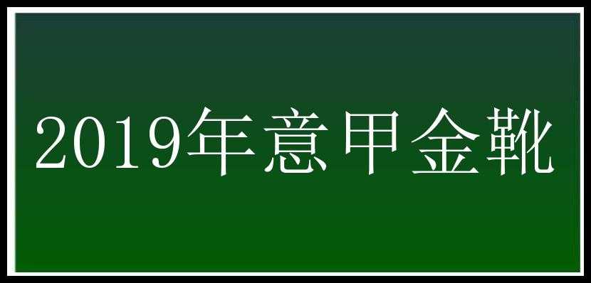 2019年意甲金靴