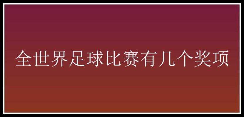 全世界足球比赛有几个奖项