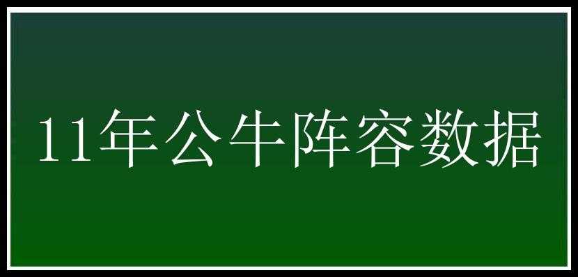 11年公牛阵容数据