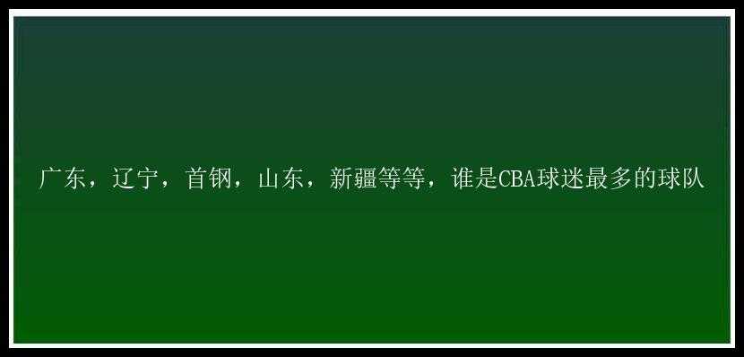 广东，辽宁，首钢，山东，新疆等等，谁是CBA球迷最多的球队