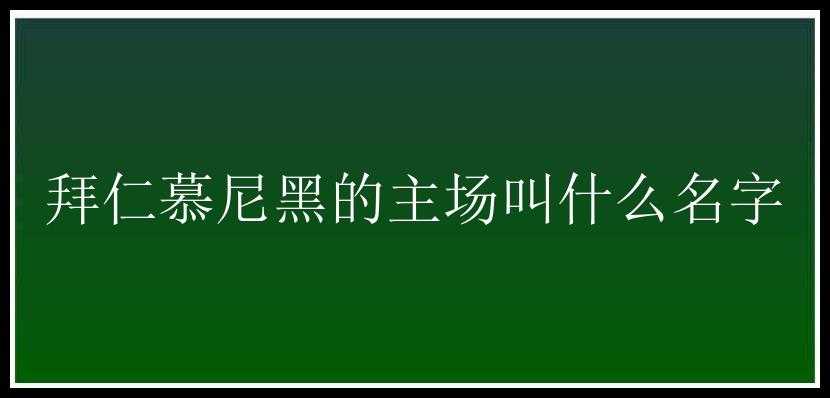 拜仁慕尼黑的主场叫什么名字