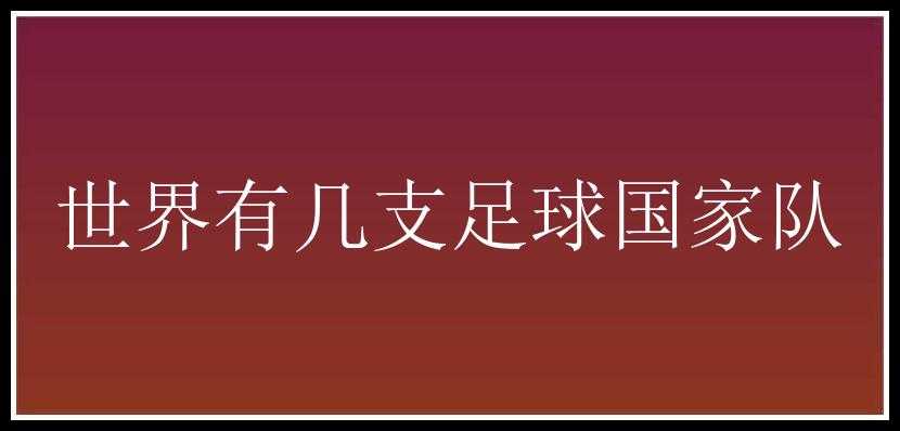 世界有几支足球国家队