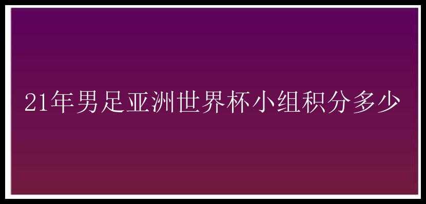 21年男足亚洲世界杯小组积分多少