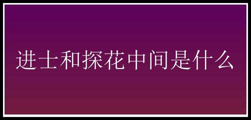 进士和探花中间是什么