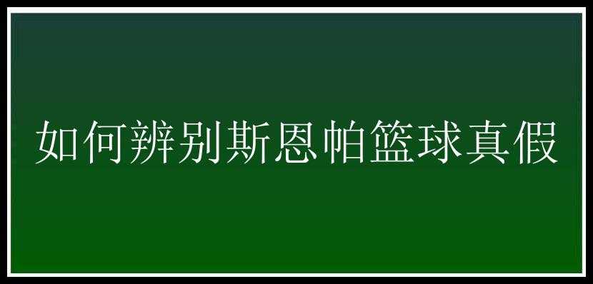 如何辨别斯恩帕篮球真假