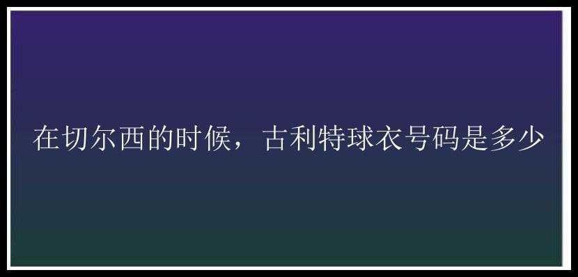 在切尔西的时候，古利特球衣号码是多少