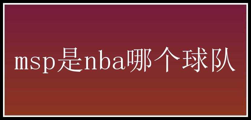 msp是nba哪个球队