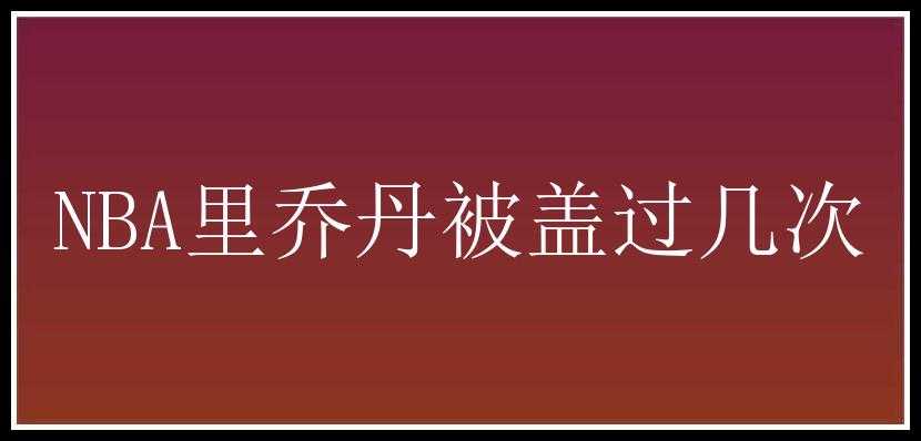 NBA里乔丹被盖过几次