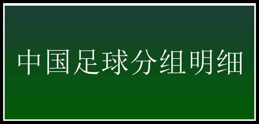 中国足球分组明细