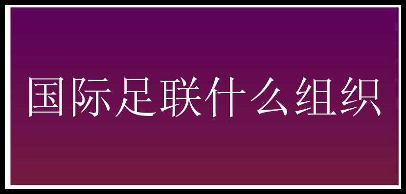 国际足联什么组织