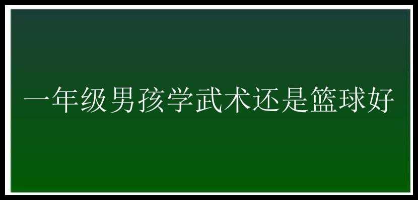 一年级男孩学武术还是篮球好