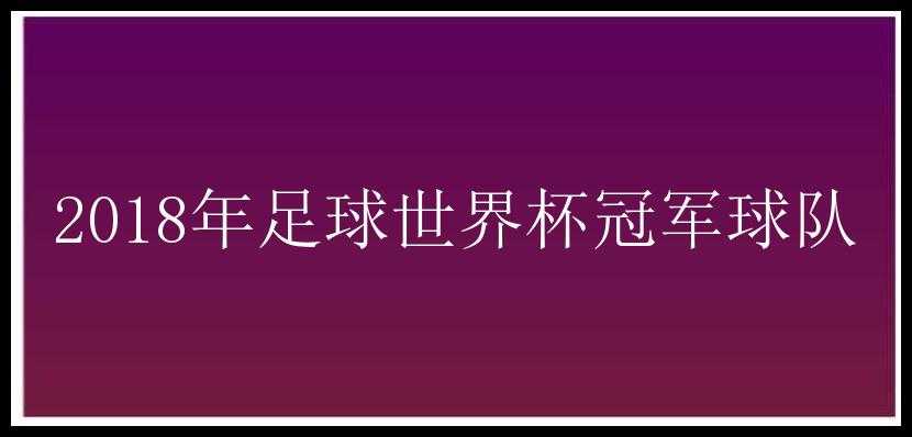 2018年足球世界杯冠军球队