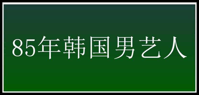 85年韩国男艺人