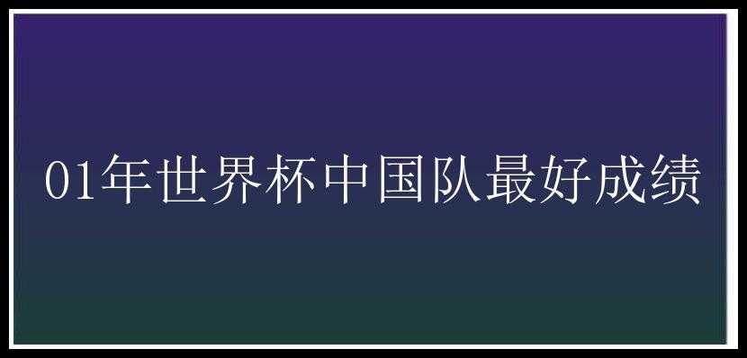 01年世界杯中国队最好成绩