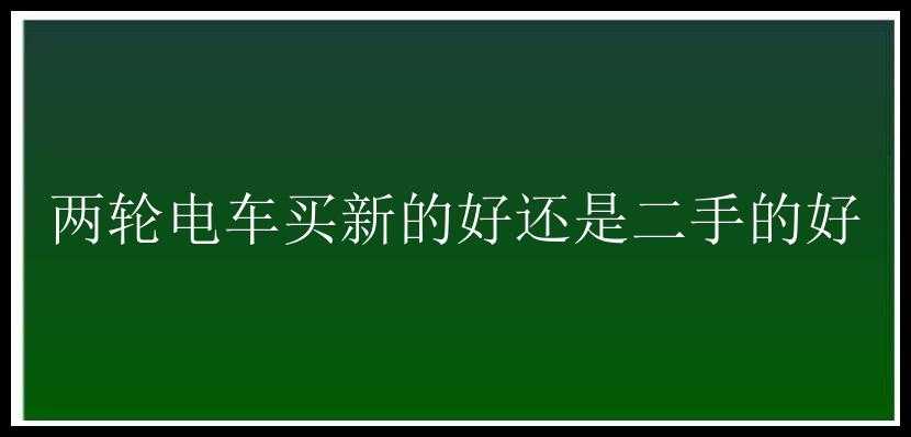 两轮电车买新的好还是二手的好