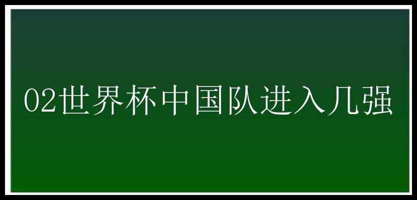 02世界杯中国队进入几强