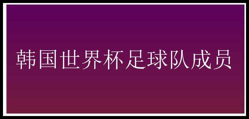 韩国世界杯足球队成员