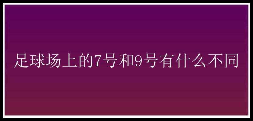 足球场上的7号和9号有什么不同