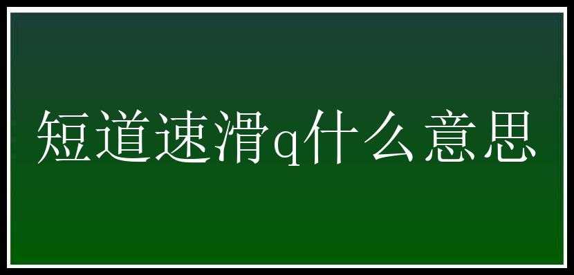 短道速滑q什么意思