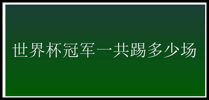 世界杯冠军一共踢多少场