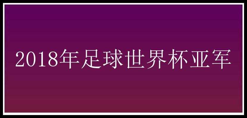 2018年足球世界杯亚军