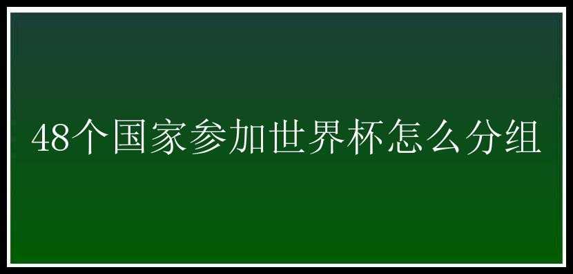 48个国家参加世界杯怎么分组