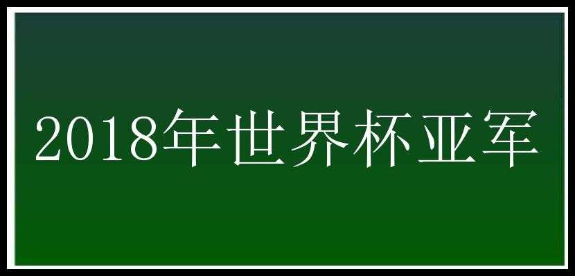 2018年世界杯亚军