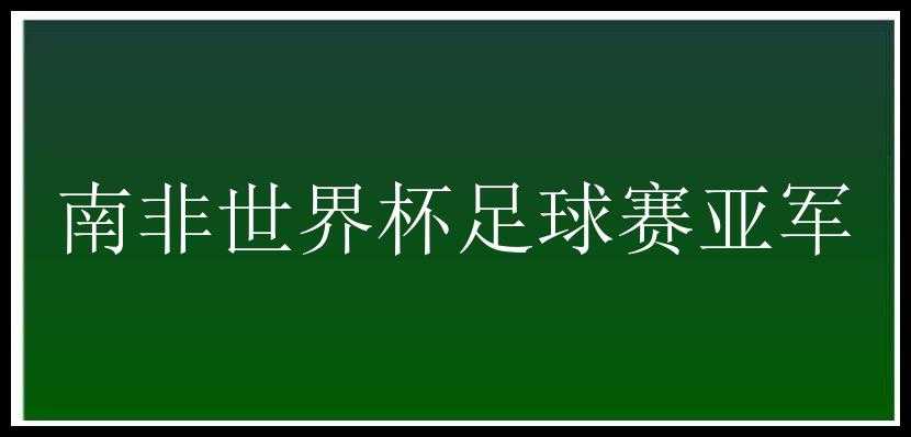 南非世界杯足球赛亚军