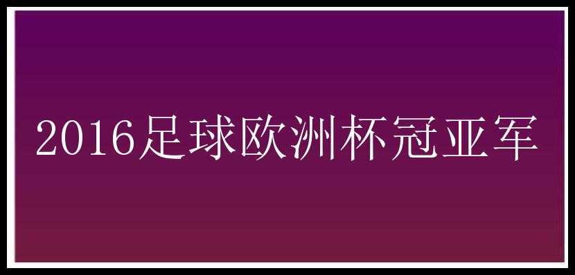 2016足球欧洲杯冠亚军