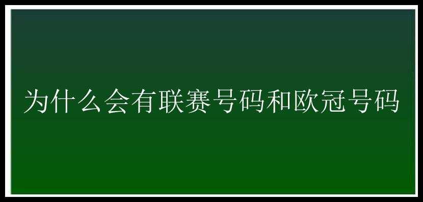 为什么会有联赛号码和欧冠号码