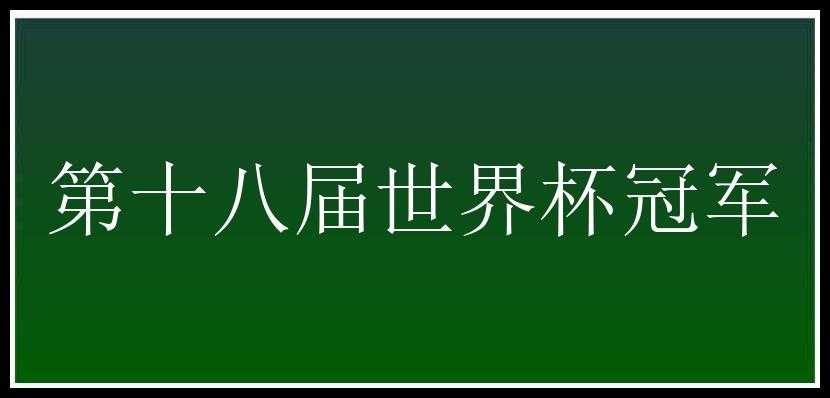 第十八届世界杯冠军