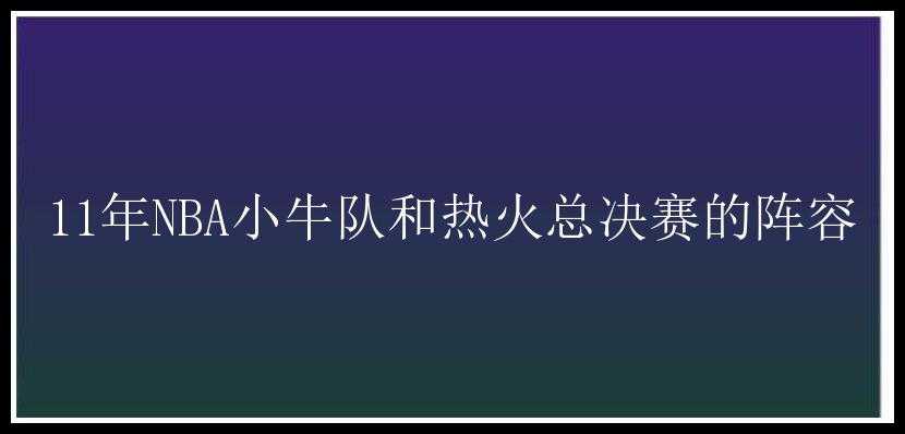 11年NBA小牛队和热火总决赛的阵容