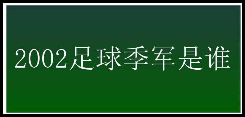 2002足球季军是谁