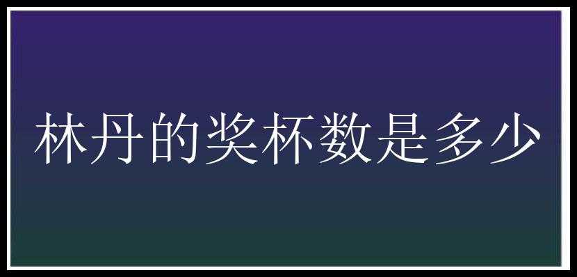 林丹的奖杯数是多少