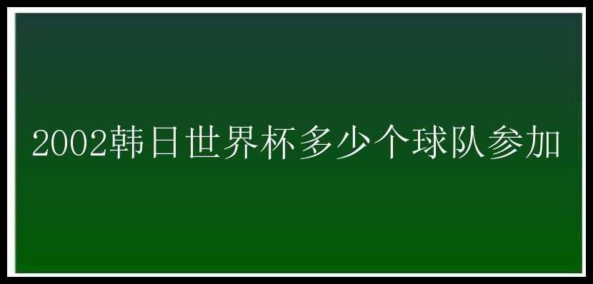 2002韩日世界杯多少个球队参加