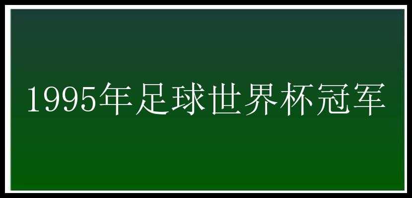 1995年足球世界杯冠军