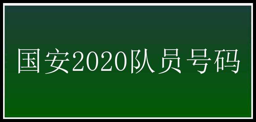 国安2020队员号码