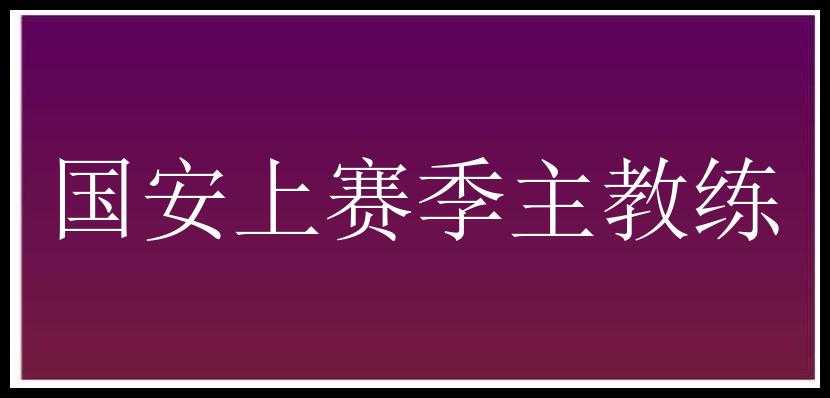 国安上赛季主教练